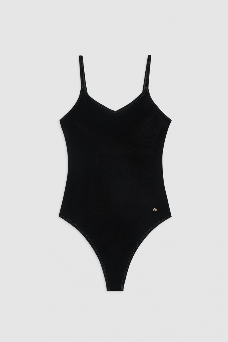 Chemises Anine Bing Alissa Bodysuit Noir Femme | VWC-2705607